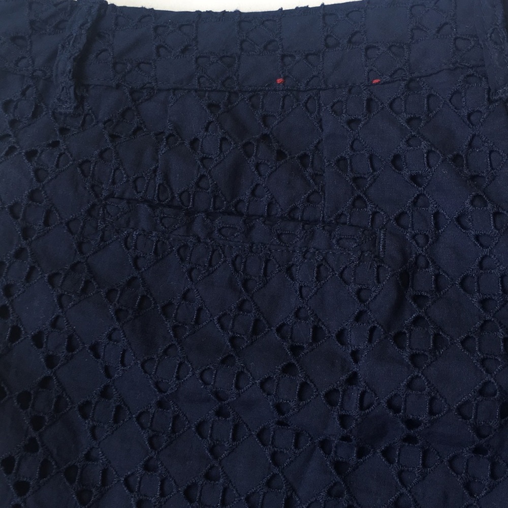 Navy Blue Eyelet Dress Shorts sz 14 - Picture 2 of 5